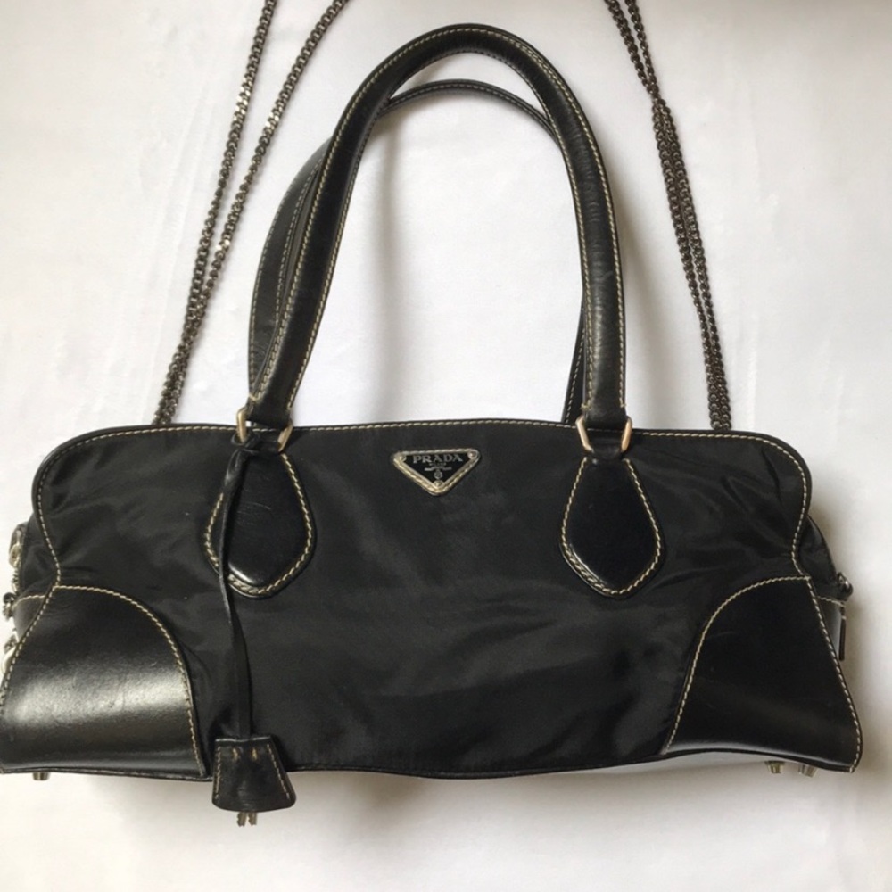 Prada Authentic Rectangular Black Nylon Leather - image 1